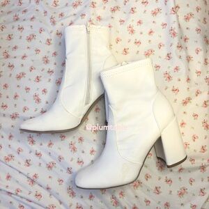 Madden Girl White Heeled Boots